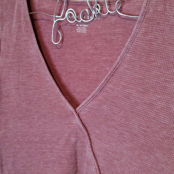 American Eagle Waffle Knit Cropped Tee Size XS - Picture 3 of 10